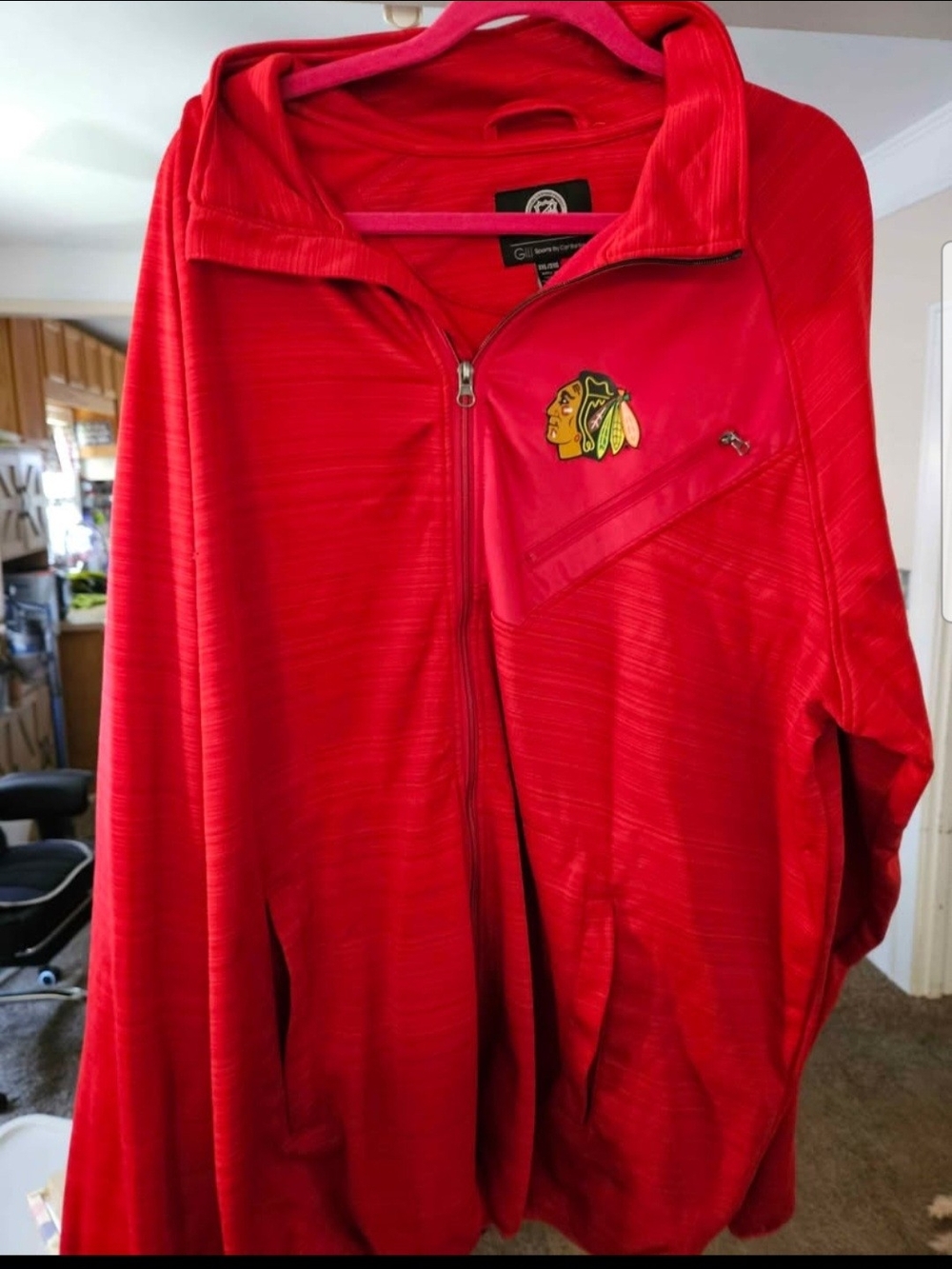 Chicago Blackhawks Red Zip-Up Jacket with Logo